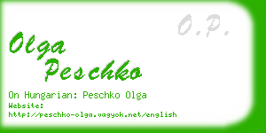 olga peschko business card